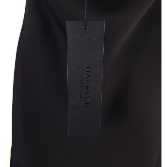 Halston Heritage Cowl Neck Slip Dress Size 8 Black $450 - Picture 10 of 16